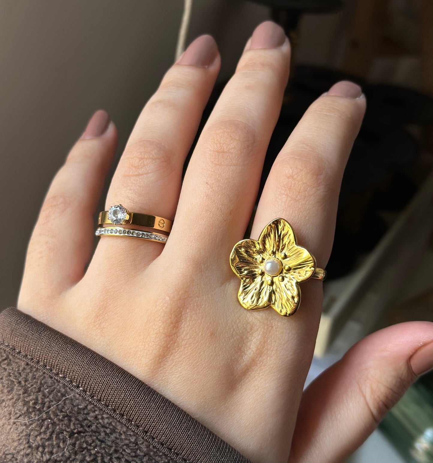 Pearl Meadow Ring- Adjustable