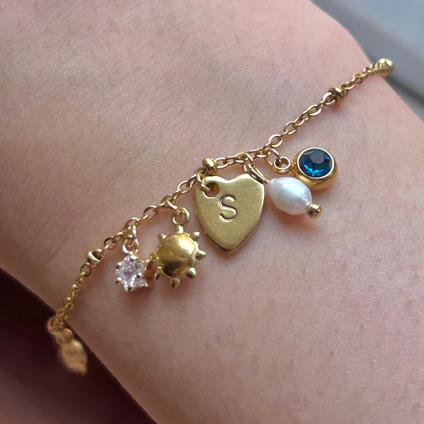 18K Beaded Bracelet Chain