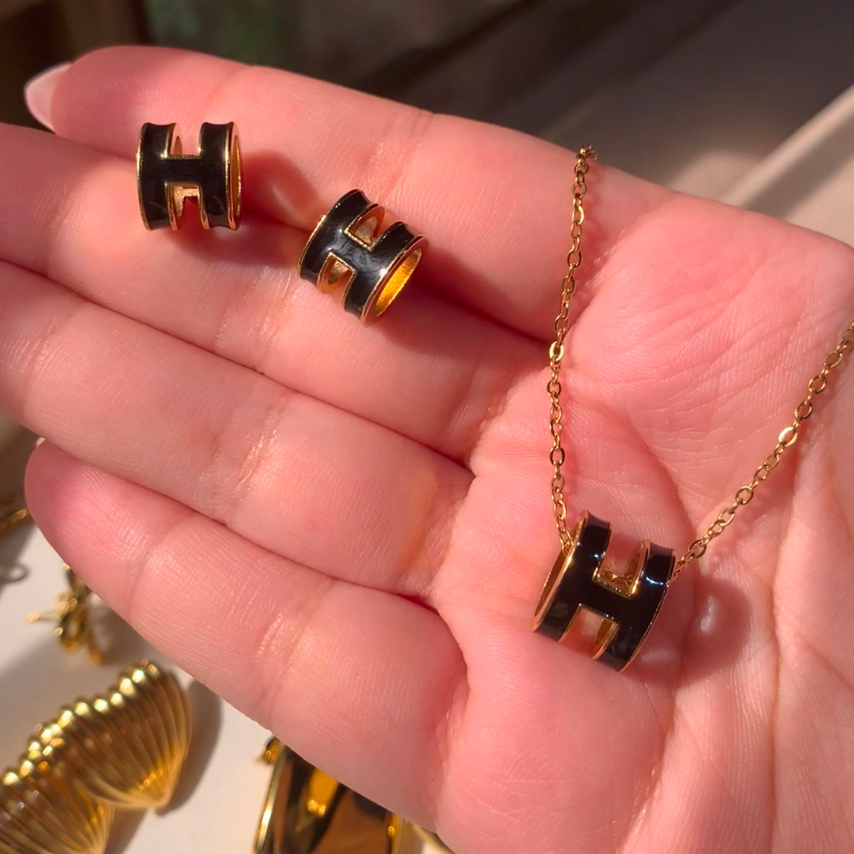 Hermes Inspired Pendant Set