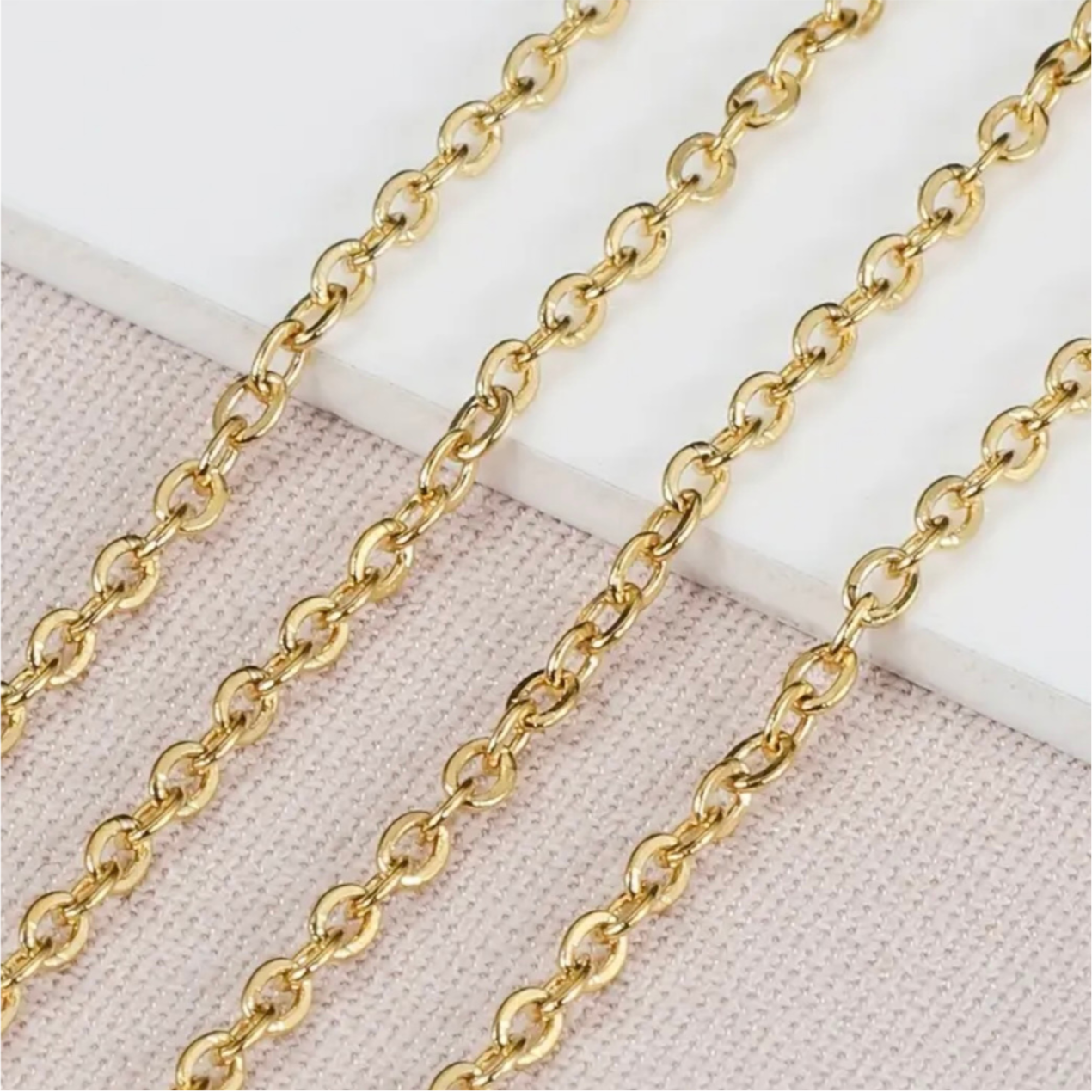 18k Plated Necklace Cable Chain