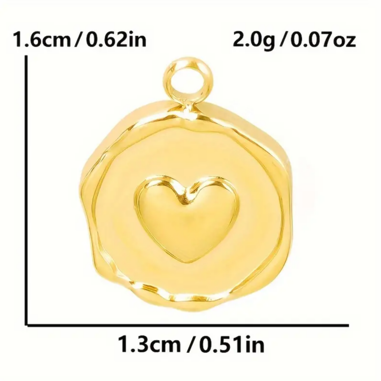 Coined Heart Charm