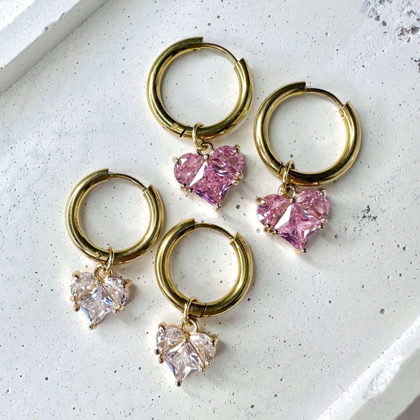 Zircon Heart Charms