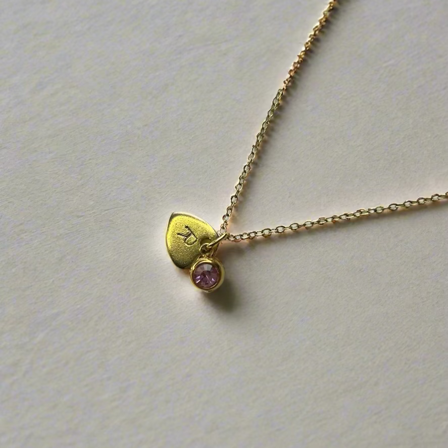 Personalized Bracelet with Rhinestone Bead Charm