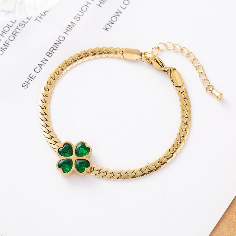 Emerald Clover Bracelet