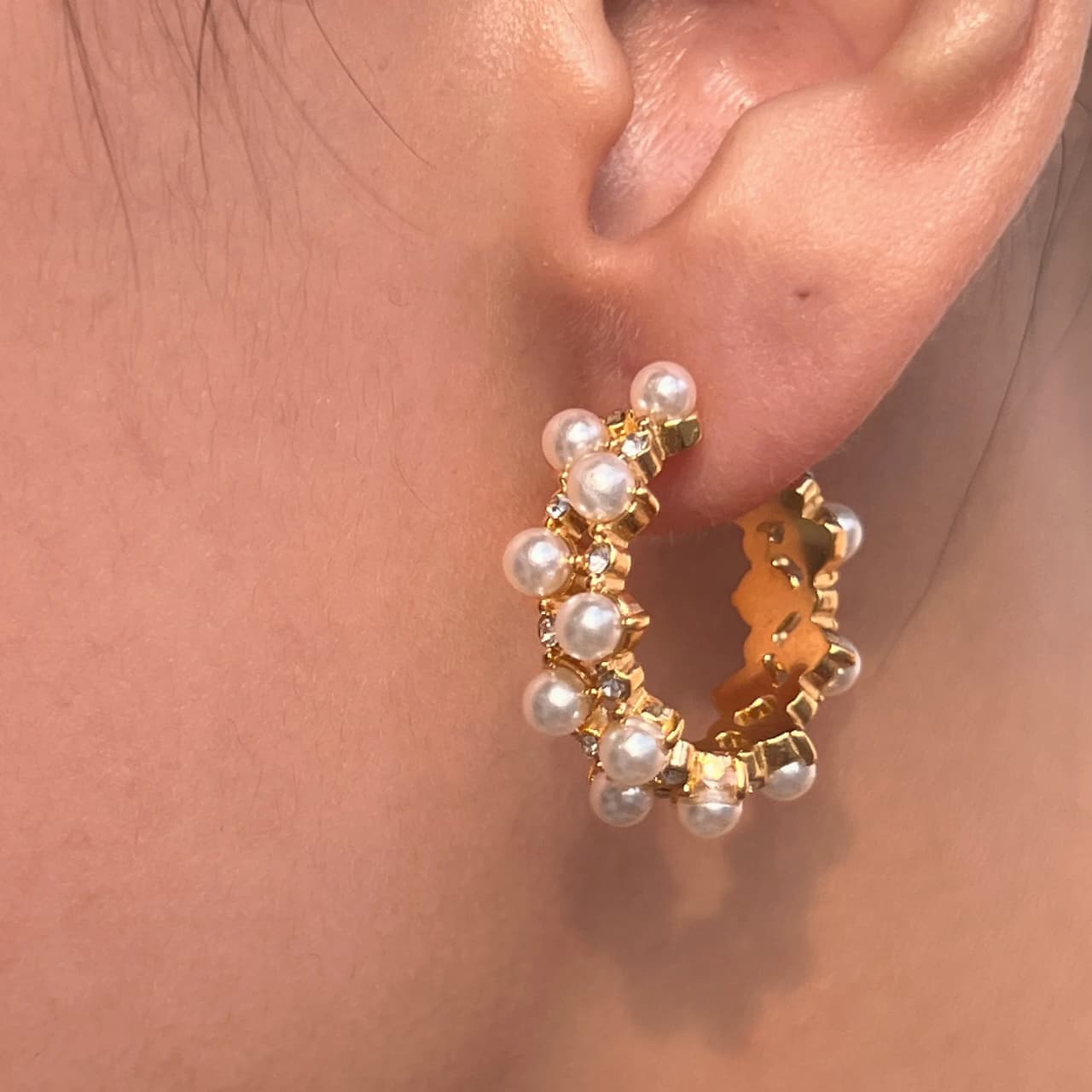 Celeste Pearl Hoops