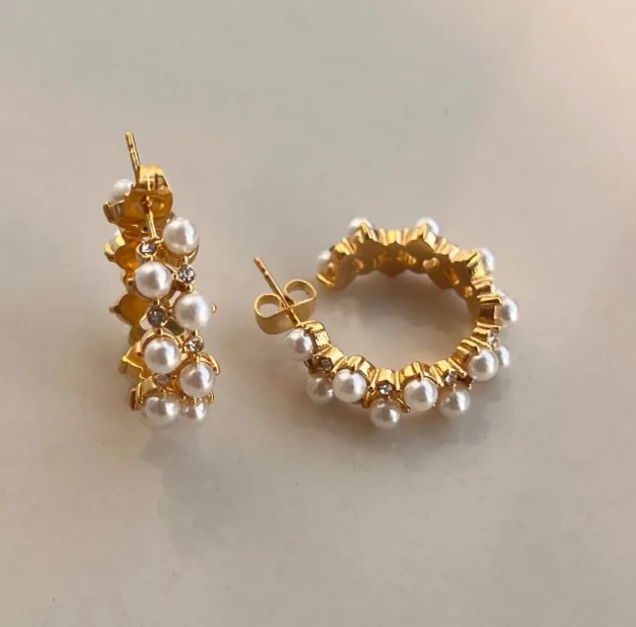 Celeste Pearl Hoops