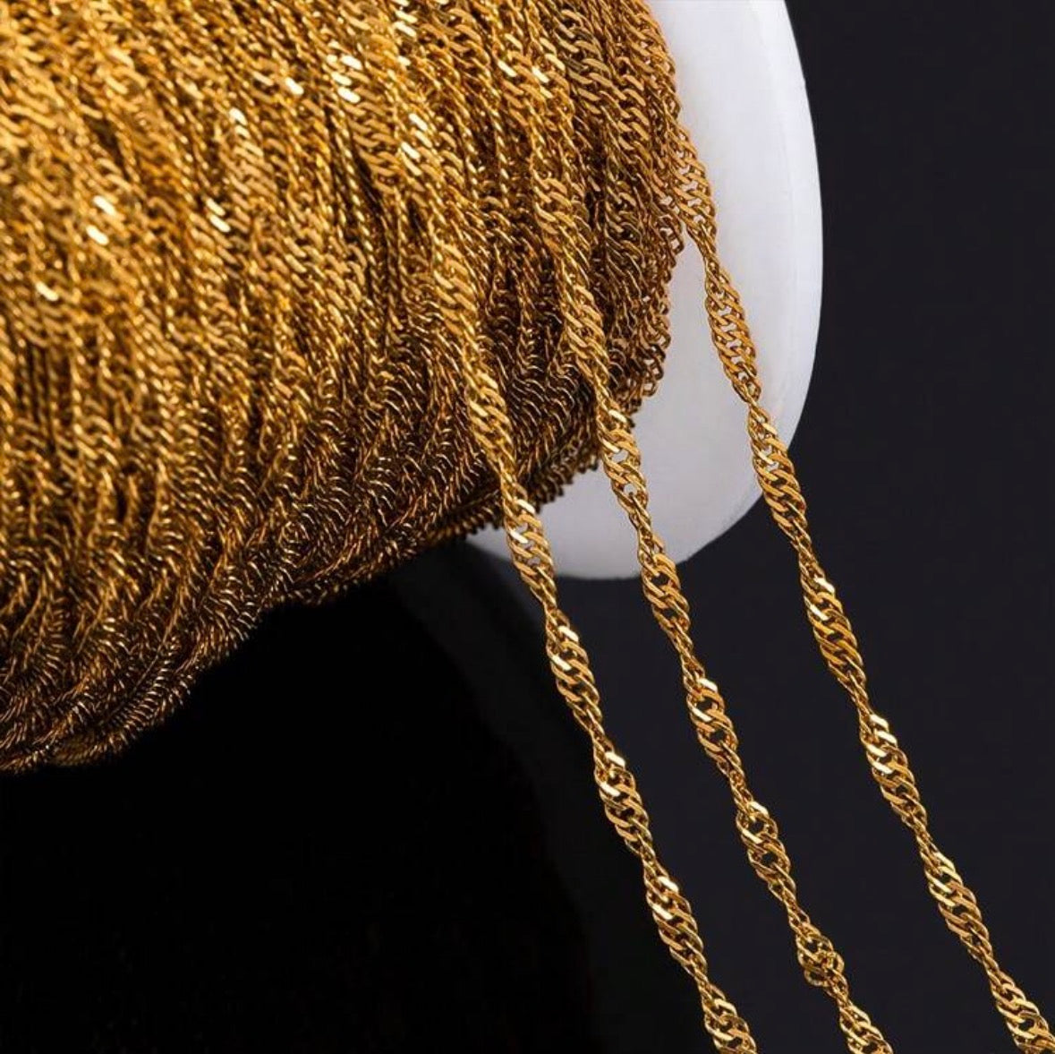 18K Water Wave Necklace Chain