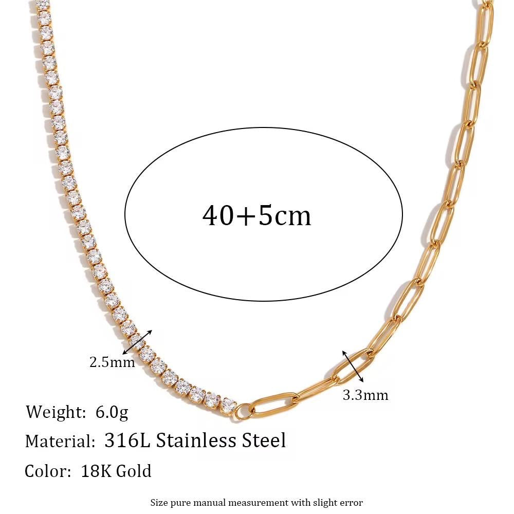 Amara- 18k Cubic Zircon with Paperclip Chain