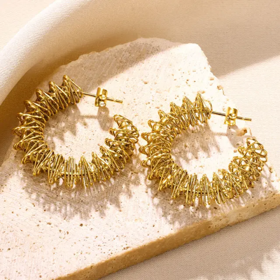 Vintage Boho Spiral Hoops
