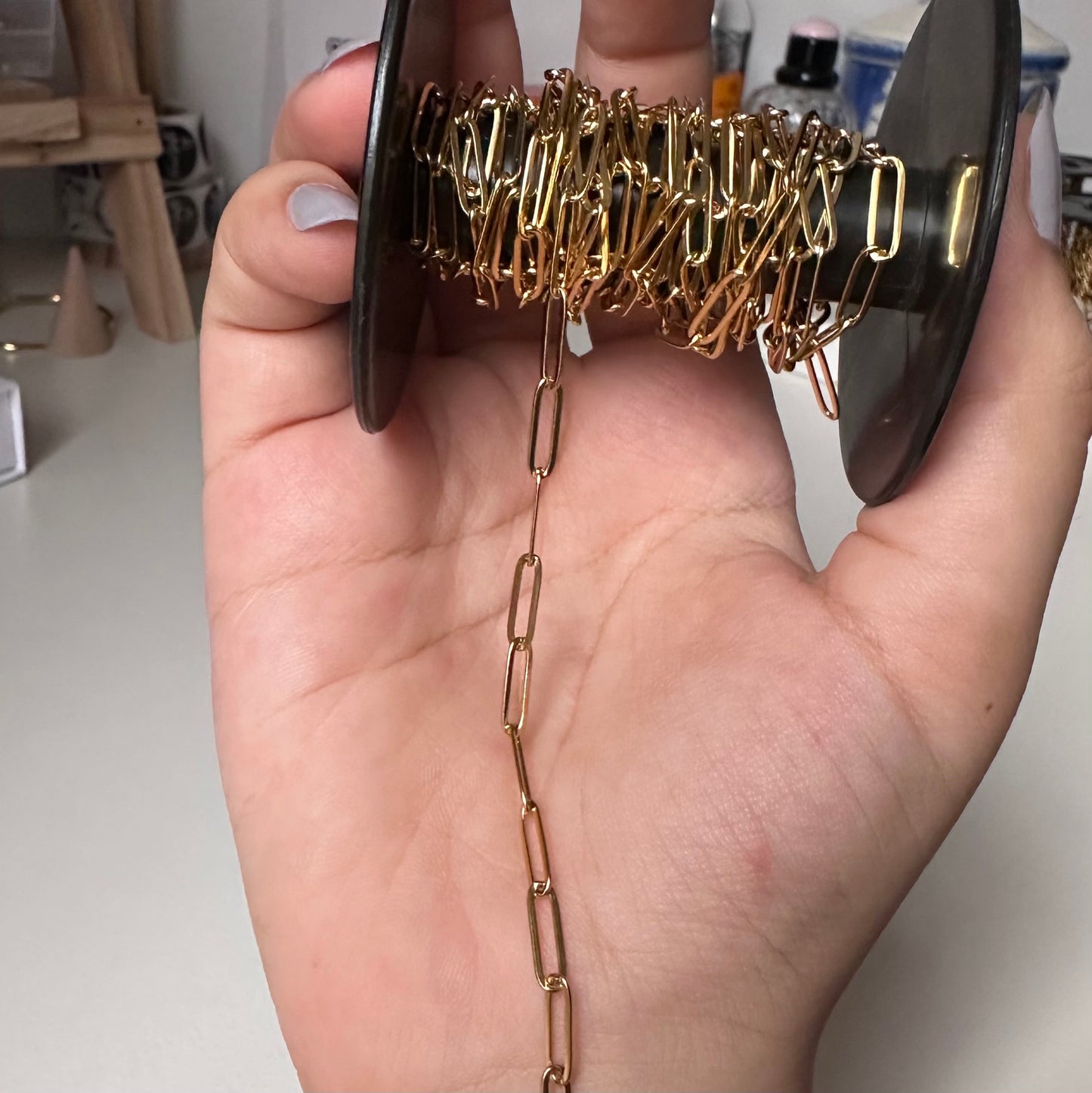 18K Paper-Clip Bracelet Chain