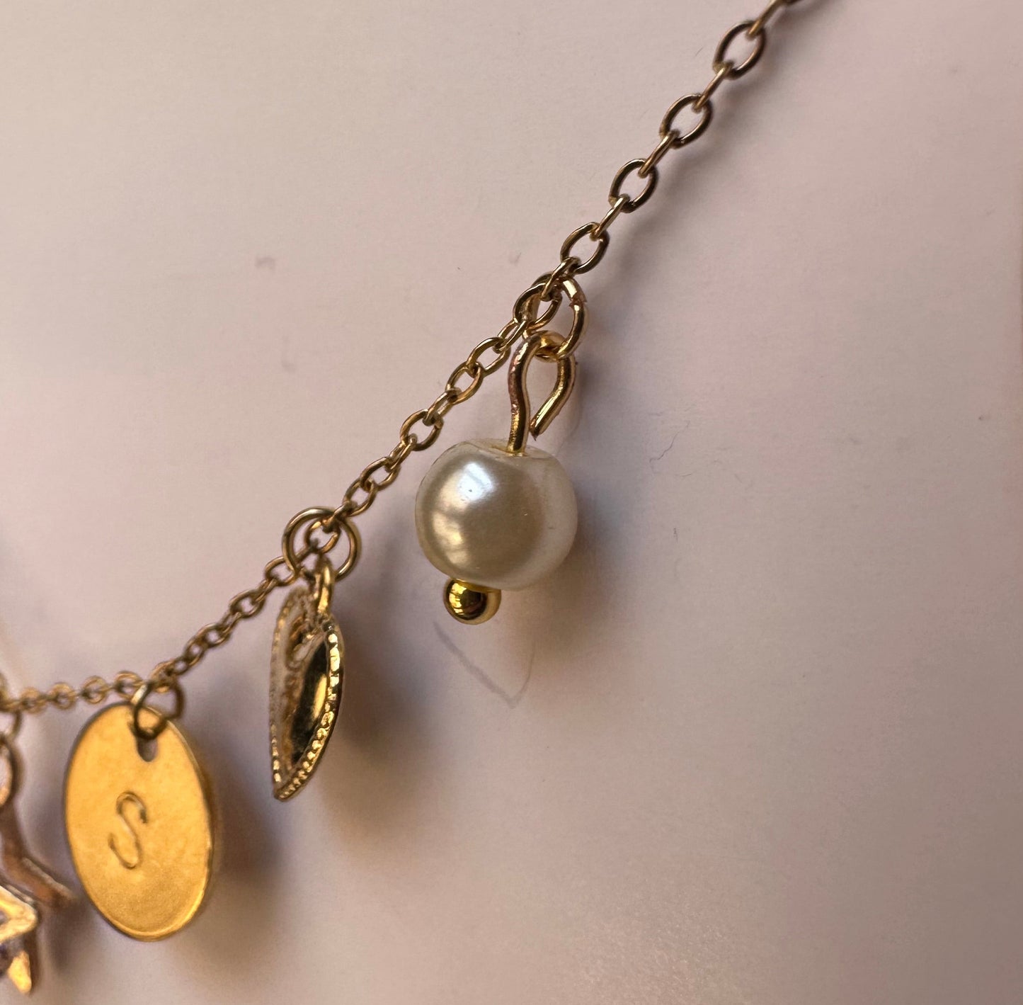 18k Faux Pearl Charm