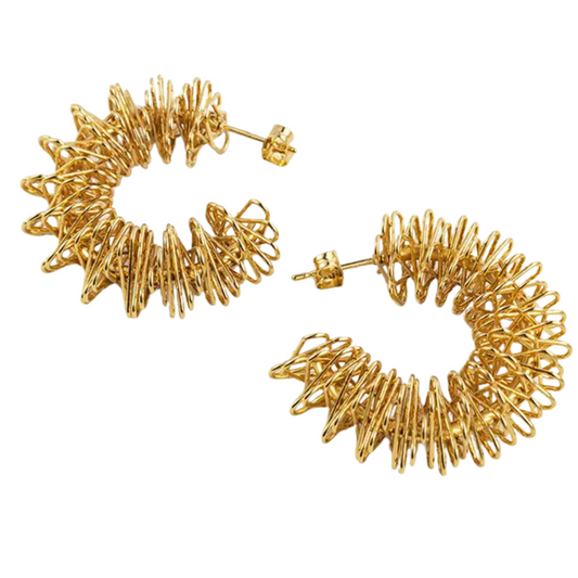 Vintage Boho Spiral Hoops