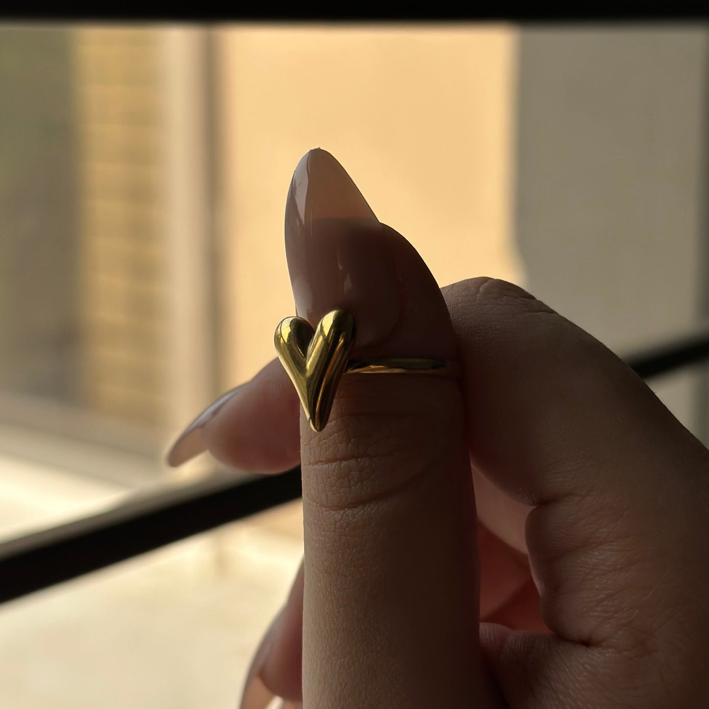 Chunky Heart Ring- Adjustable