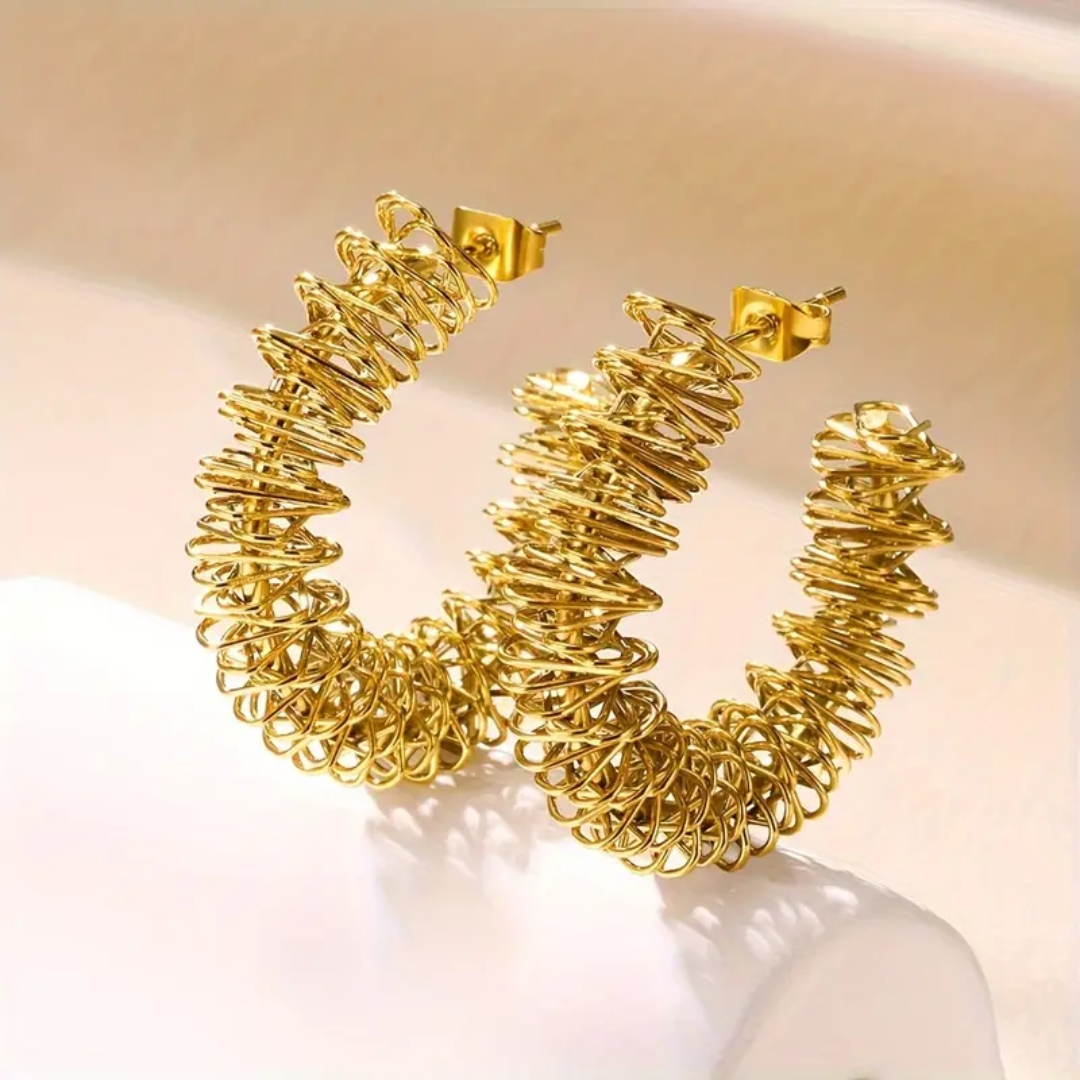 Vintage Boho Spiral Hoops