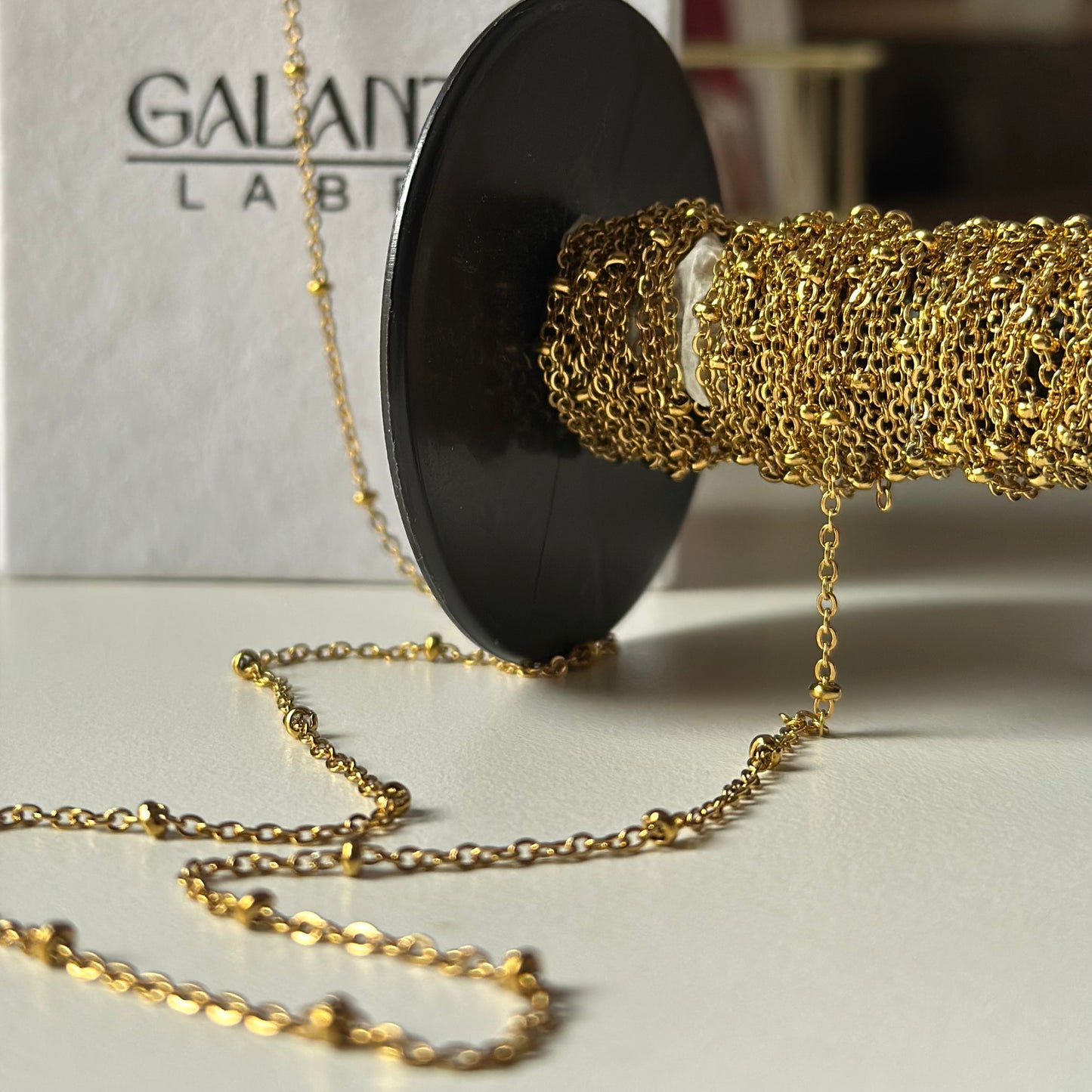 18K Beaded Bracelet Chain
