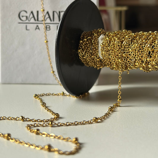18K Beaded Bracelet Chain