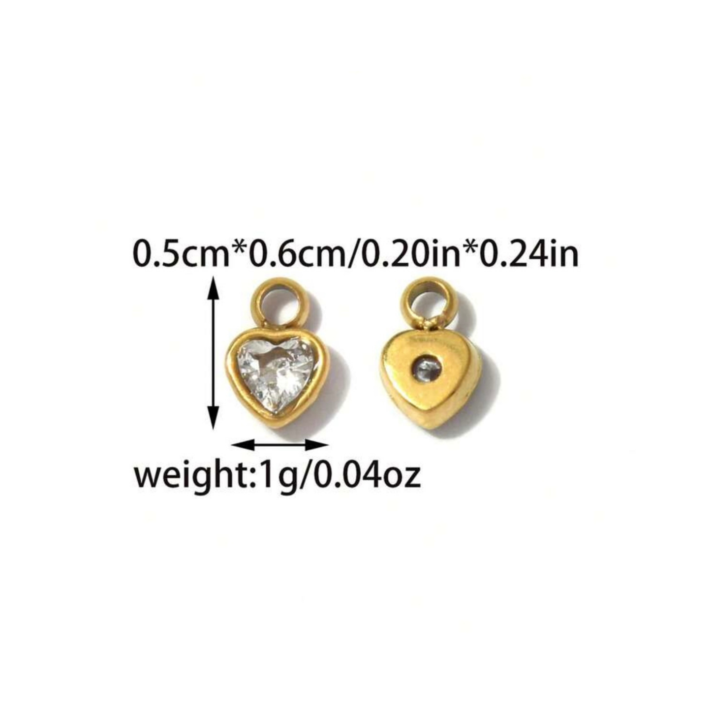 Cubic Zirconia Heart Charm