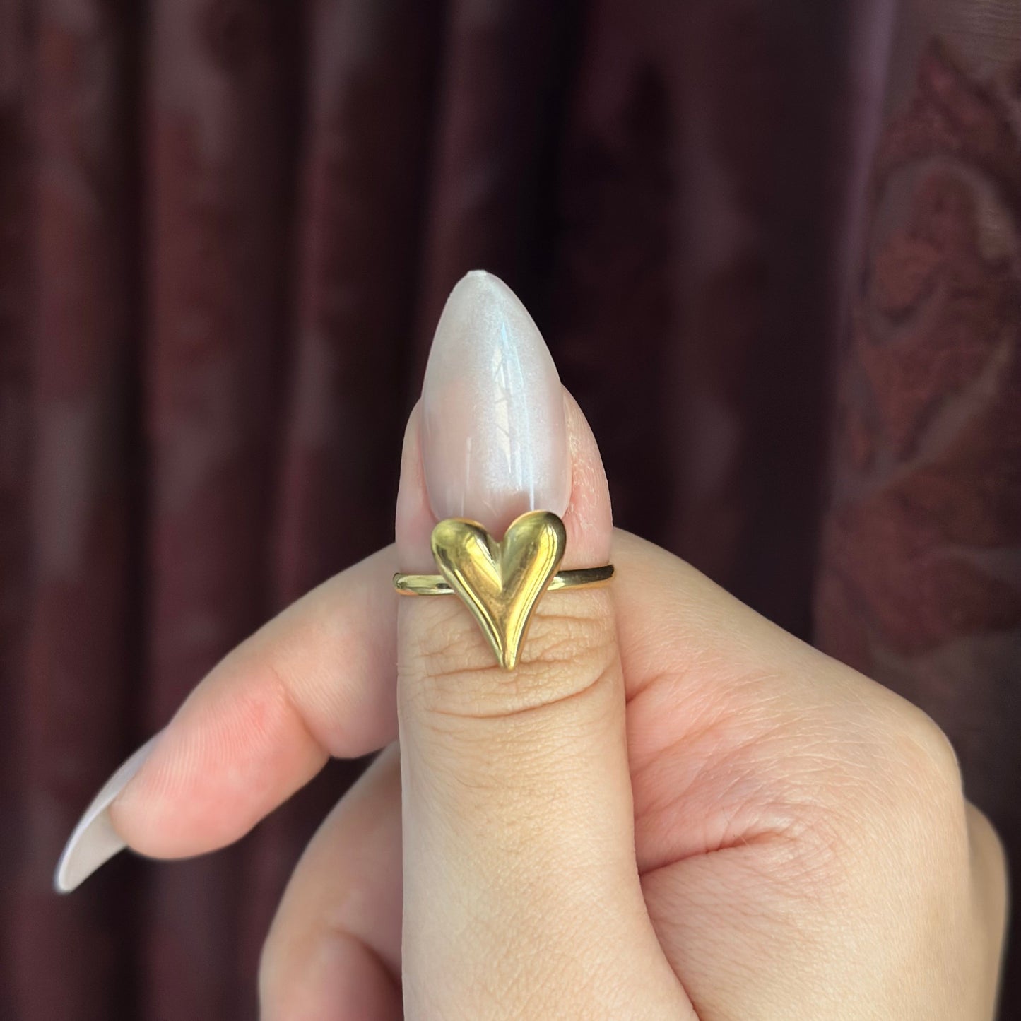 Chunky Heart Ring- Adjustable