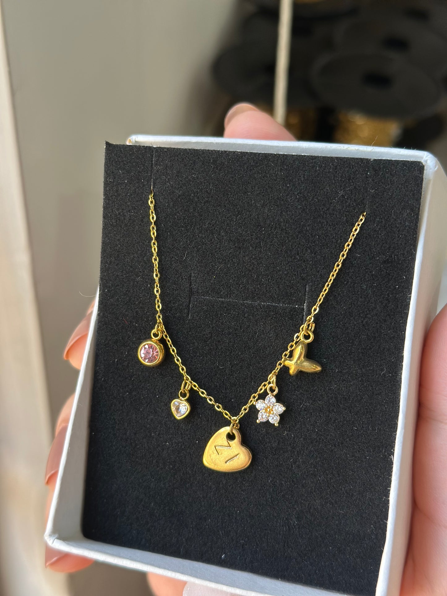 Cubic Zirconia Heart Charm