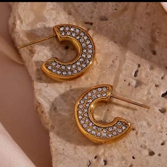 Zircon Sprinkled Donut Earrings