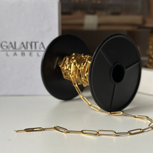 18K Paper-Clip Bracelet Chain