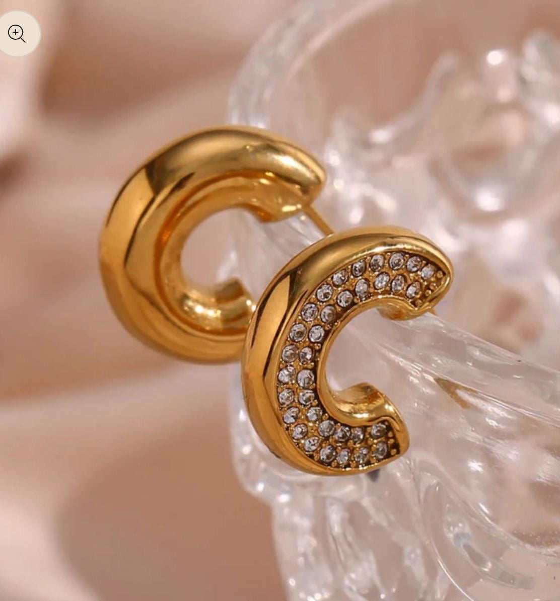 Zircon Sprinkled Donut Earrings
