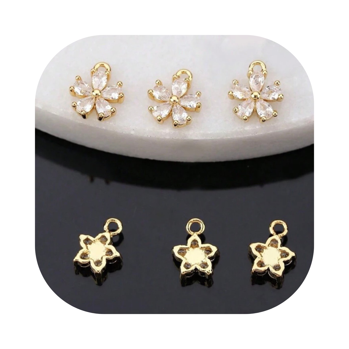 Daisy Cubic Zirconia Charm