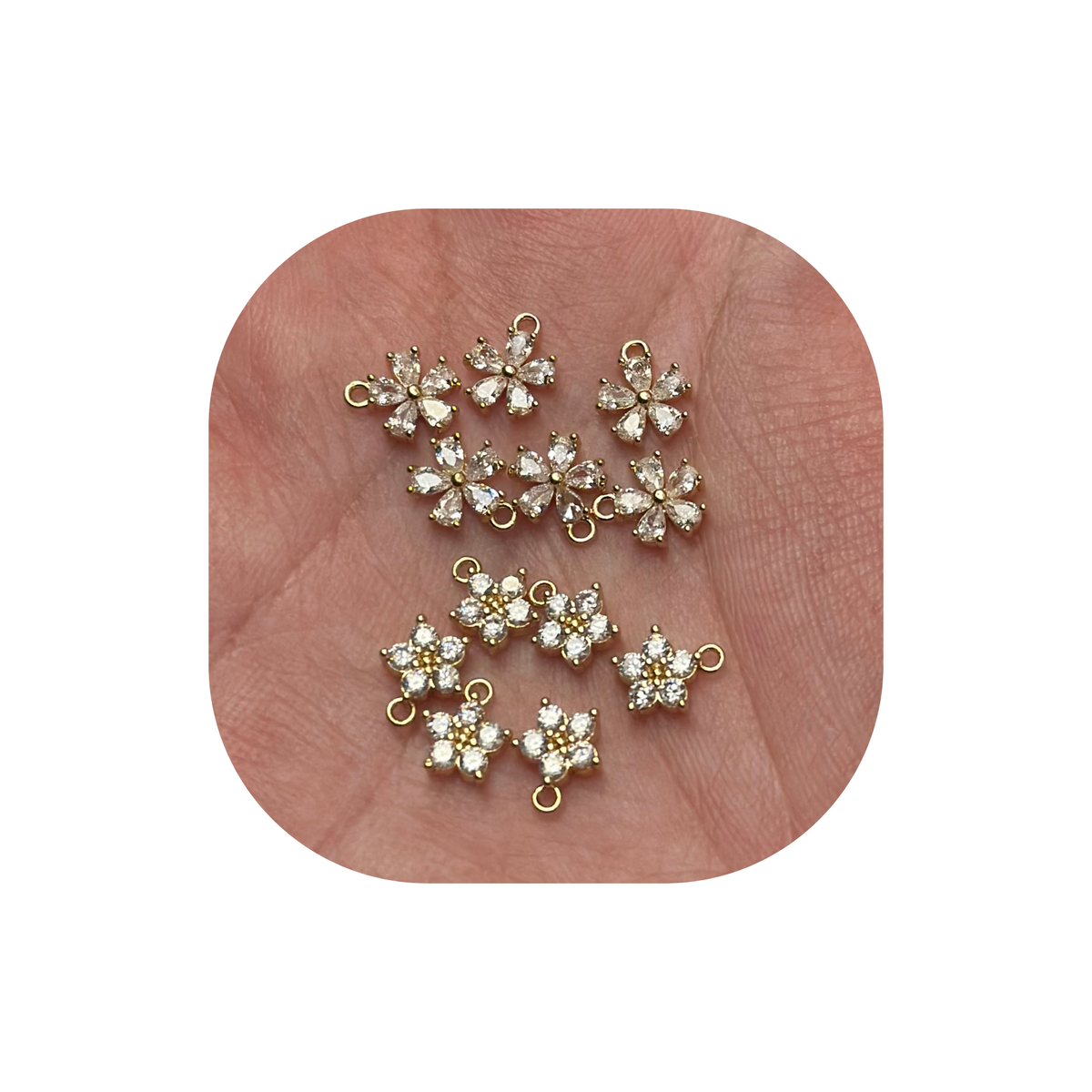 Cubic Daisy Daisy Cubic Zirconia Charm – Galanta Label
