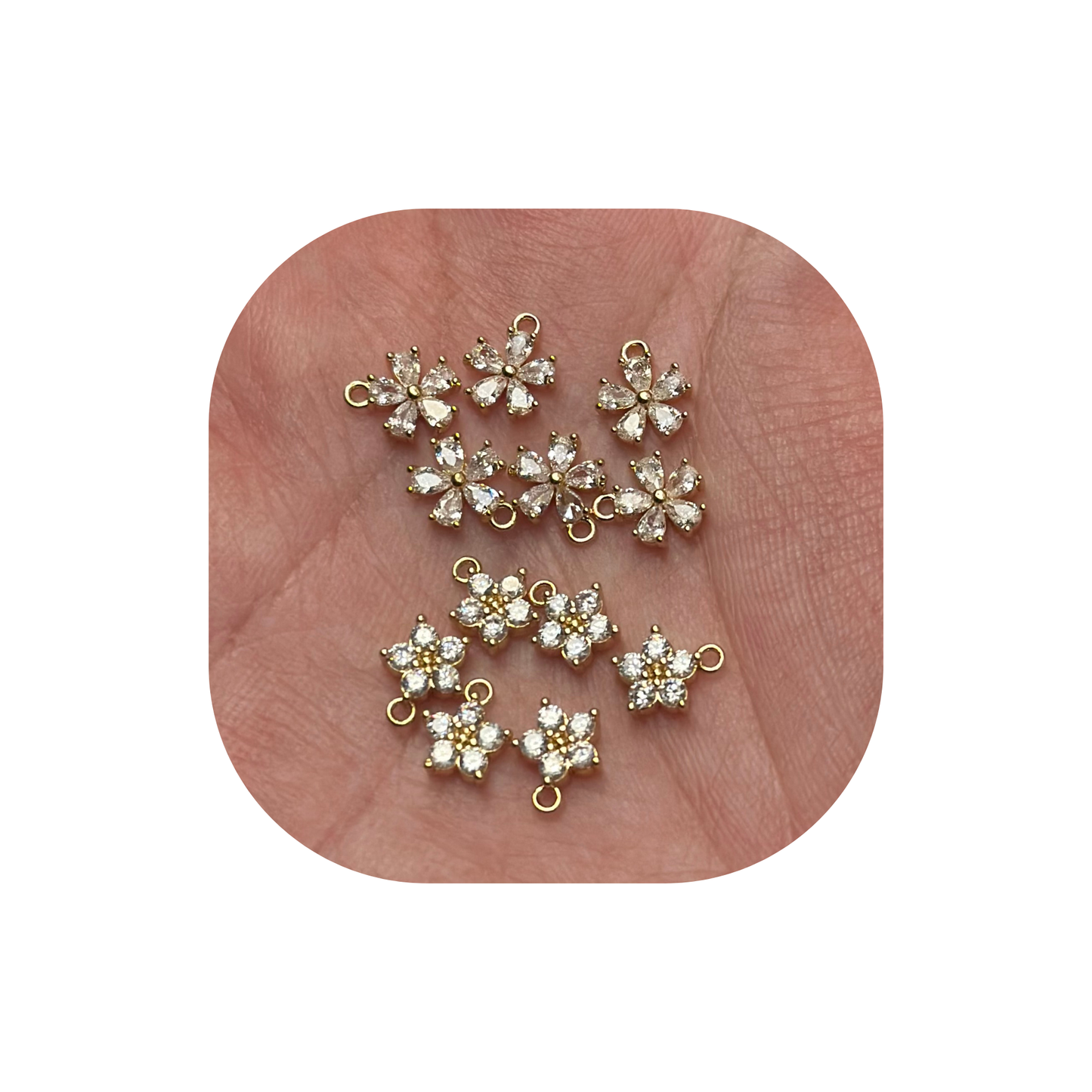 Daisy Cubic Zirconia Charm