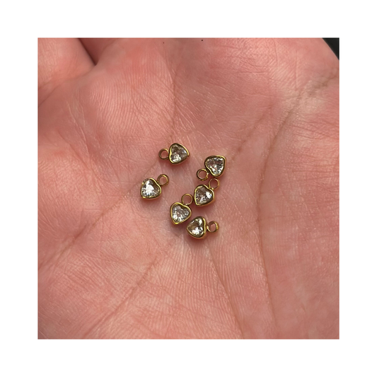 Cubic Zirconia Heart Charm