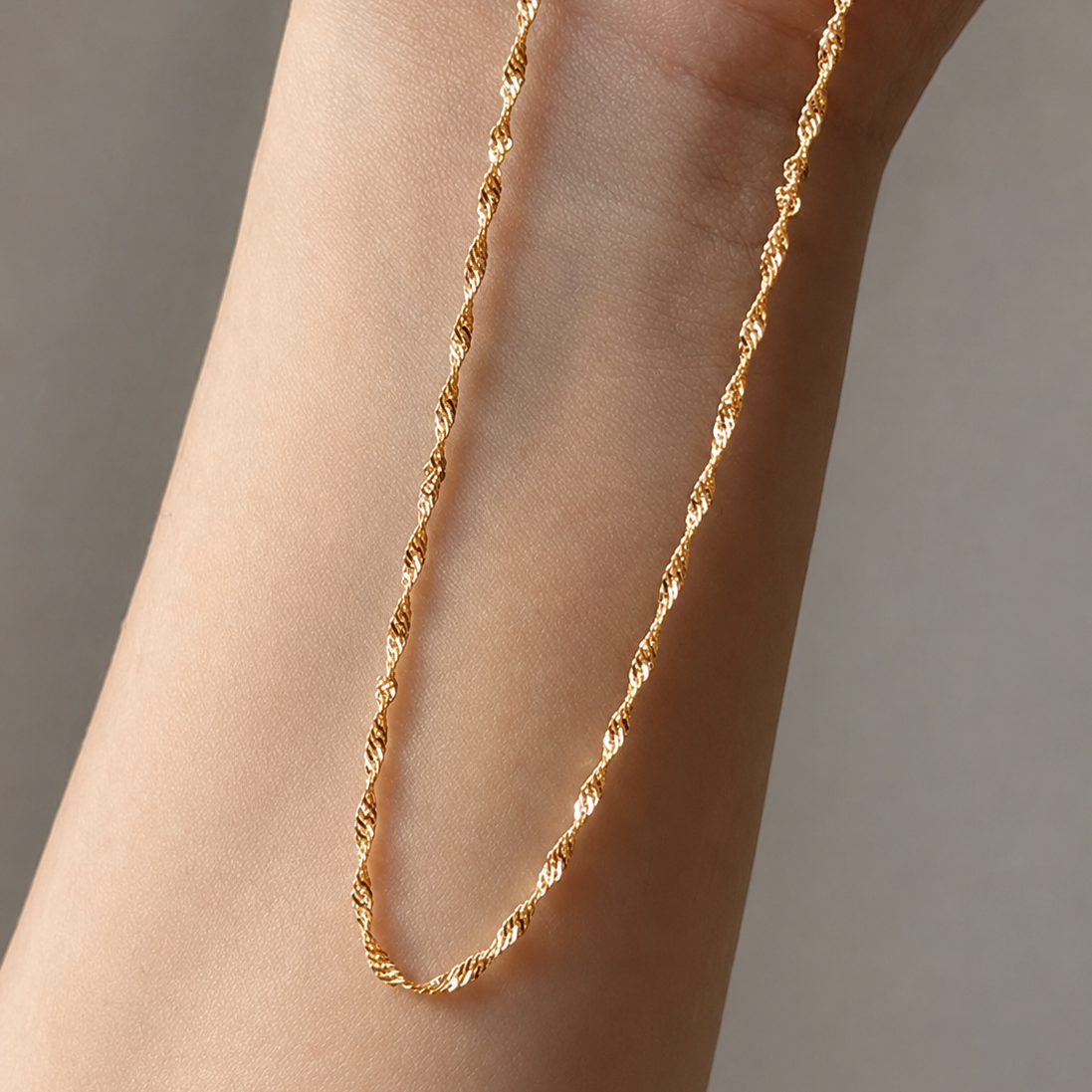 18K Water Wave Necklace Chain