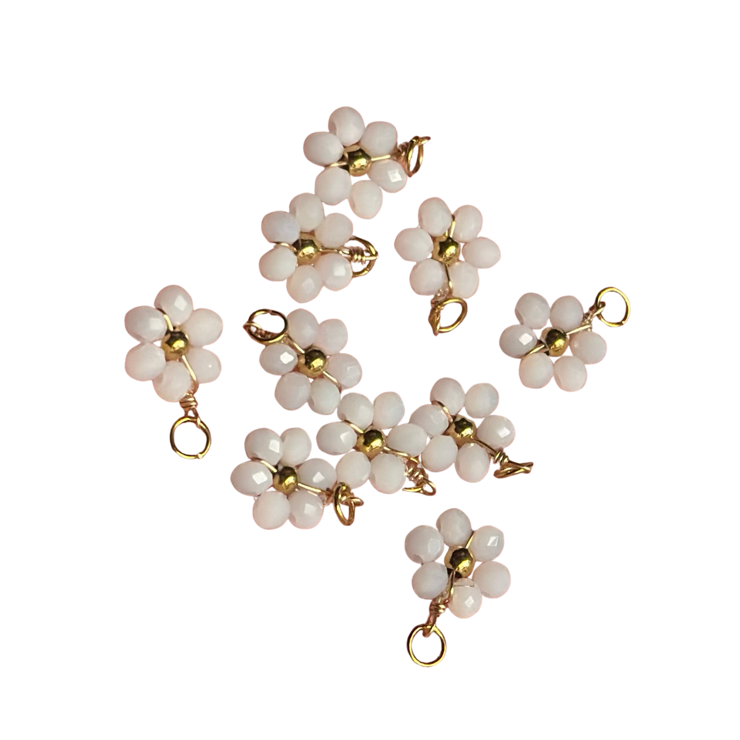 Crystal White Beaded Flower