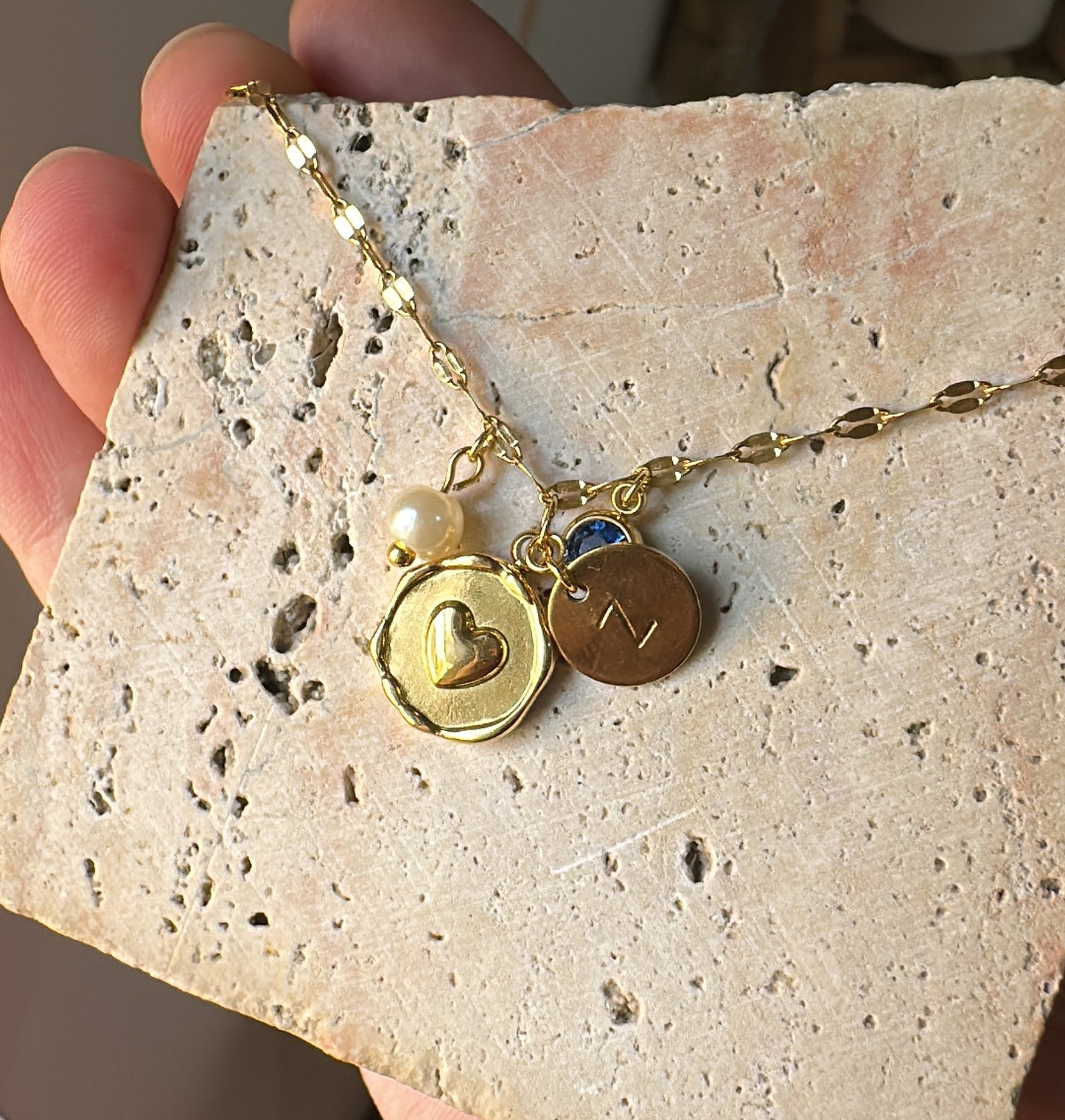 18k Faux Pearl Charm