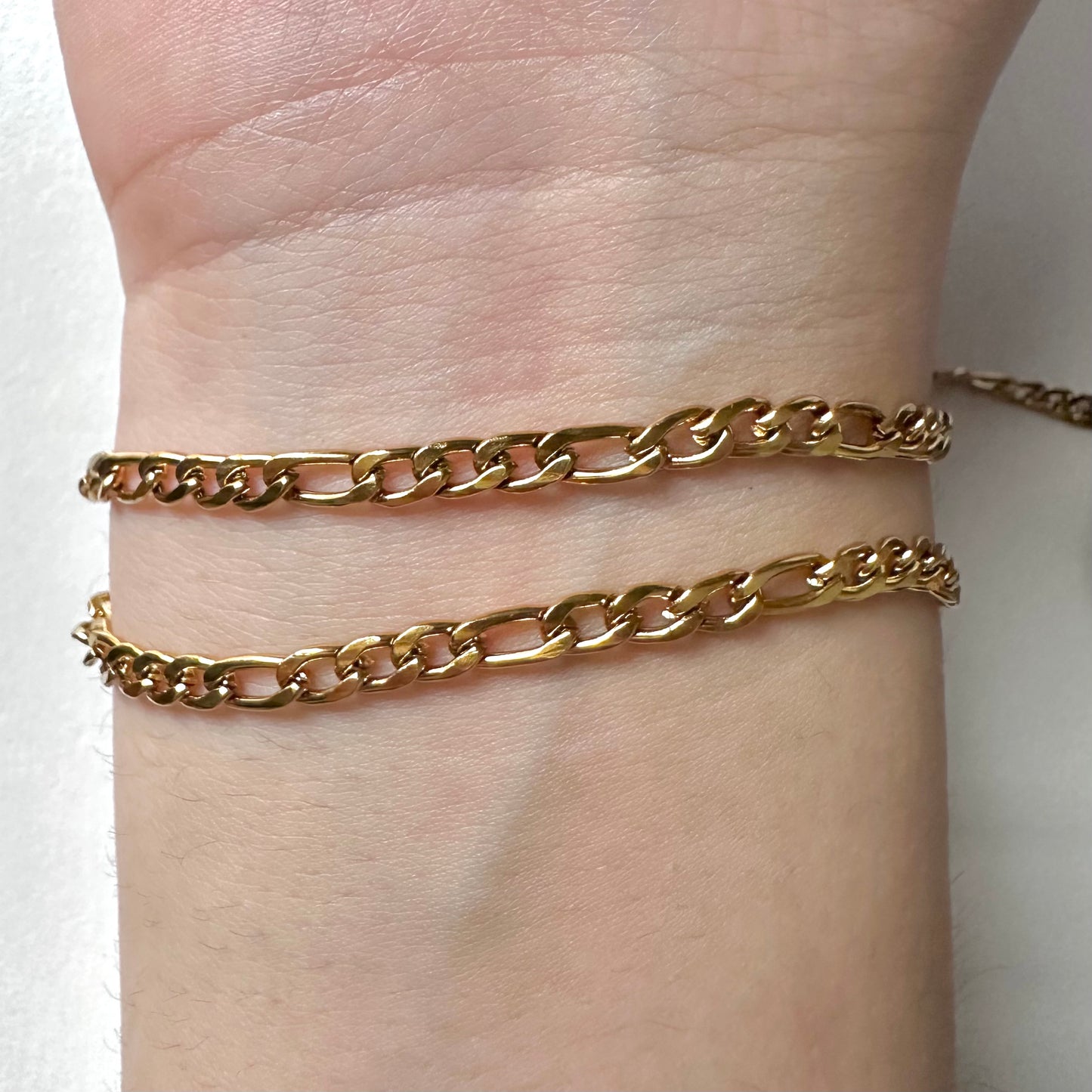18K Large Figaro Bracelet Chain