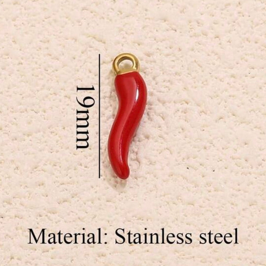 Enamel painted chilli charm only