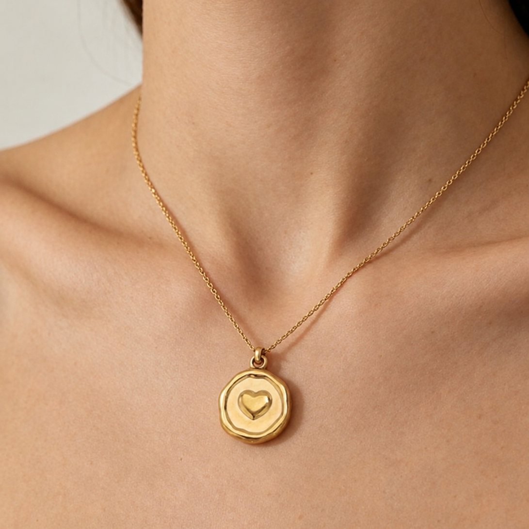 Coined Heart Charm