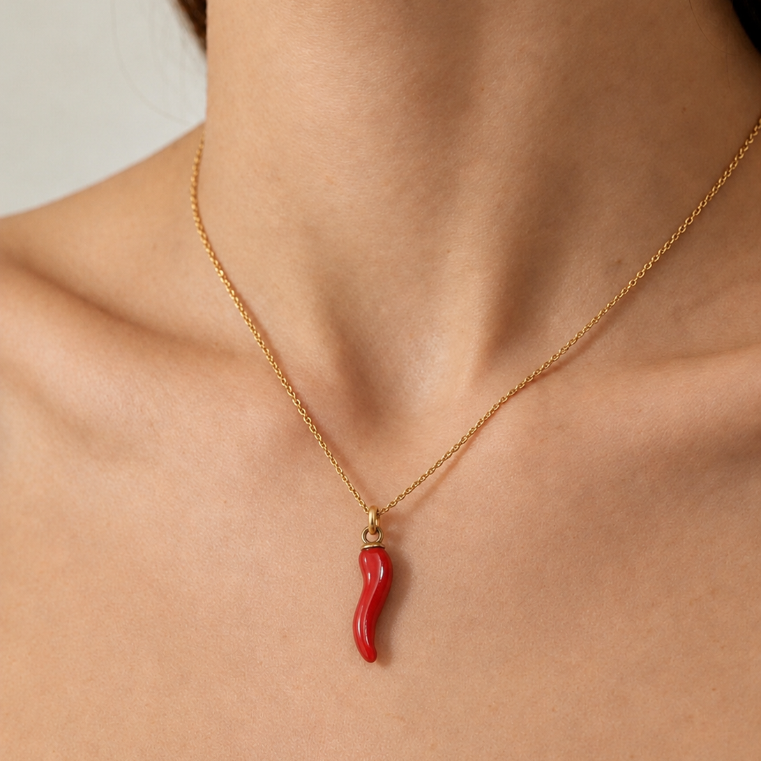 Enamel painted chilli charm only