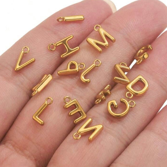 Alphabet Charms-18K Gold plated-Anti Tarnish