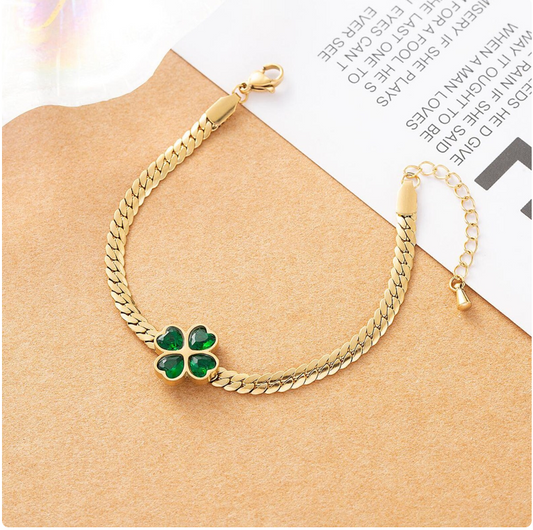 Emerald Clover Bracelet