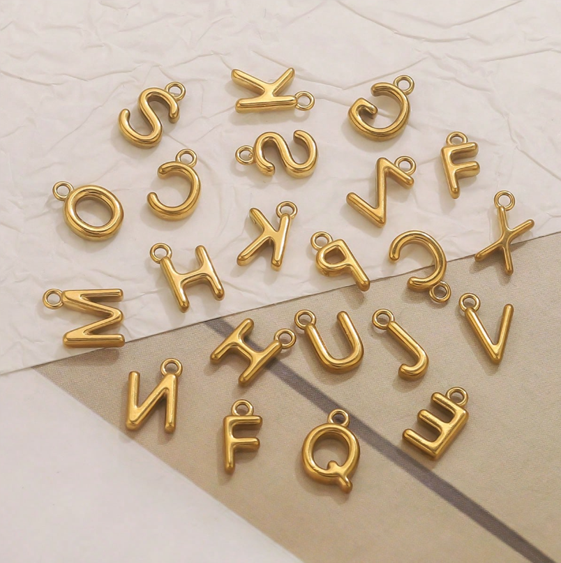 Alphabet Charms-18K Gold plated-Anti Tarnish