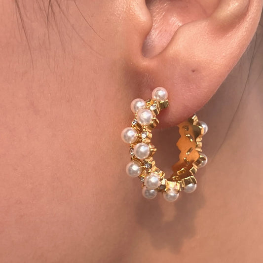 Celeste Pearl Hoops