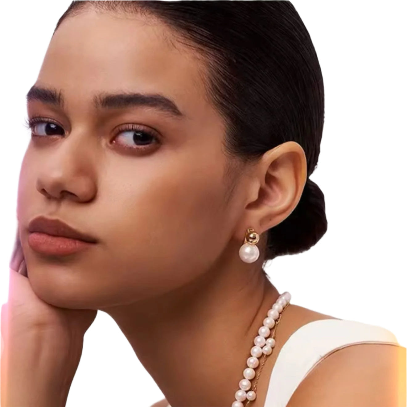 Luna Dual Pearl Studs